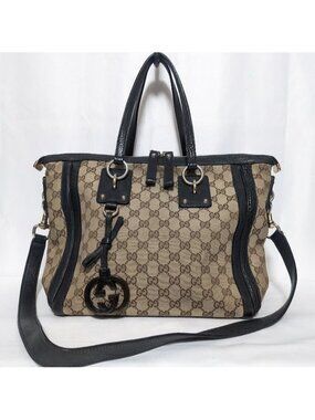 Gucci GG Canvas 2-Way Shoulder Bag with Charm